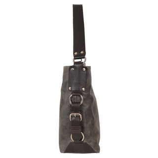 Simone Md Leather Shoulder Bag: Slate