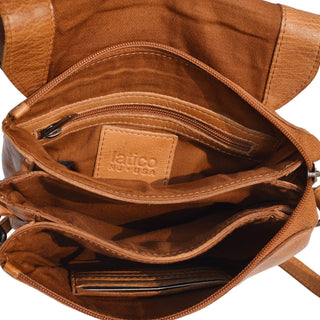 Peck Handcrafted Leather Crossbody Bags: Cognac