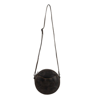 Luna Leather Round Crossbody Bag – Women's – Chestnut, Brown & Hair-On Brown: Hair-On Brown