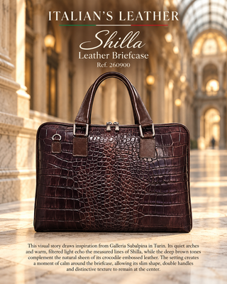 SHILLA - crocodile-embossed: Marron