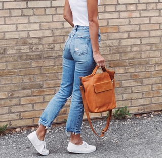 Bianca Handcrafted Leather Tote/Crossbody Bags: Cognac