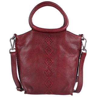Milano Handcrafted Leather Tote/Crossbody Bags: Oxblood