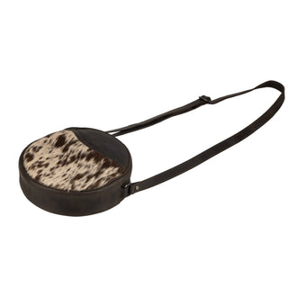 Luna Leather Round Crossbody Bag – Women's – Chestnut, Brown & Hair-On Brown: Brown
