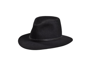 Black Beaver Fedora – Black Leather Band, Size 7 1/4