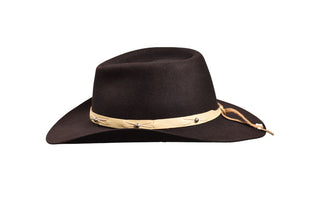 Beaver Fur, Dark Chocolate Low Profile Cowboy Hat, Size 7 5/8