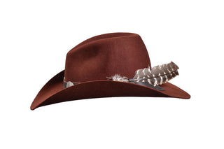 Redwood Beaver Cowboy Hat – Western Weight with Concho Leather Band, Size 7 1/2