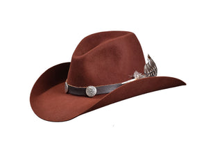 Redwood Beaver Cowboy Hat – Western Weight with Concho Leather Band, Size 7 1/2