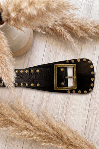 NOX Black Leather Sash Belt