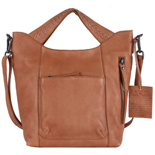 Mason Handcrafted Leather Tote/Crossbody Bags: Cognac
