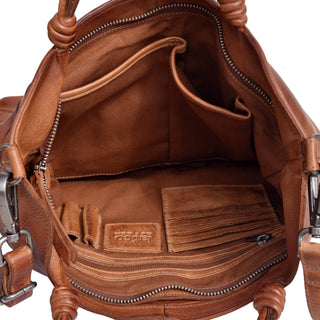 Joplin Handcrafted Leather Tote/Crossbody Bags: Brown