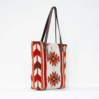 Encuentro Wool Bucket Tote–Leather Strap