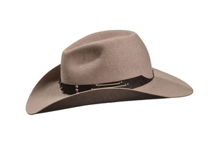Light Natural Beaver Cowboy Hat – Hand-Sewn Leather Sunburst Band, size 7 7/8