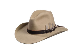 European Hare Sahara Cowboy Hat –  Raw Quartz Crystal Hatband, Size 7 1/4