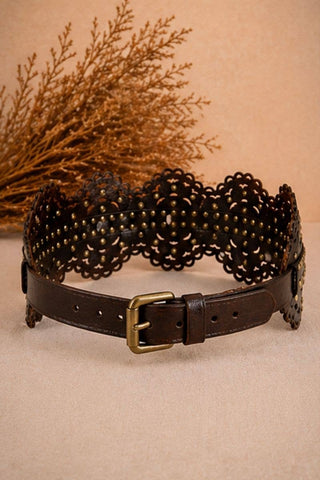 Ares Drk Brn Leather Sash Belt