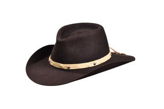 Beaver Fur, Dark Chocolate Low Profile Cowboy Hat, Size 7 5/8