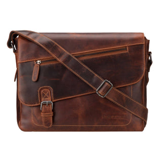 Premium Leather Laptop Bag 14" – Chicago – Chestnut