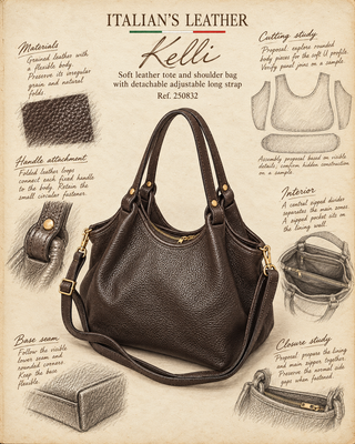 KELLI - Leather bag: Wine red