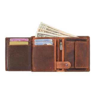 Philip Leather Trifold Wallet for Men in Chestnut