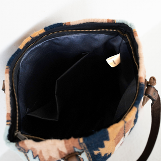 High Desert Wool Bucket Tote–Leather Strap