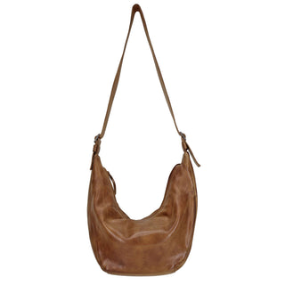 Boone Handcrafted Leather Crossbody/Hobo  Bags: Cognac