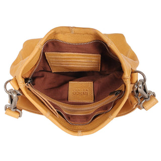 Ivy Diamond Leather Crossbody Bag: Cognac