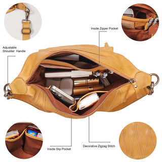 Avery Diamond Leather Crossbody Bag: Cognac
