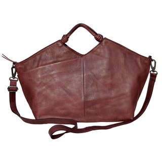 Nelly Handcrafted Leather Tote/Crossbody Bags: Oxblood