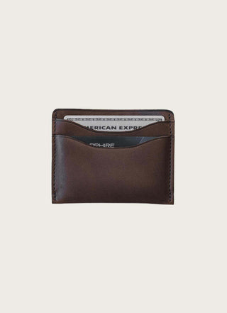Full-Grain Leather Card Wallet – Slim Minimalist: Chocolate