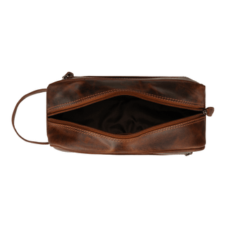 Premium Leather Toiletry Bag for Men – Montana – Chestnut