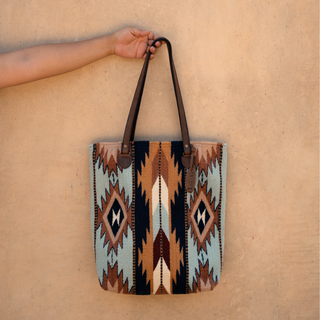 High Desert Wool Bucket Tote–Leather Strap