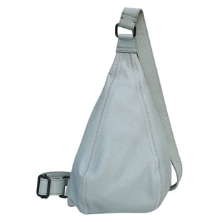 Hippie Small Handcrafted Leather Sling Bags: Sky Blue