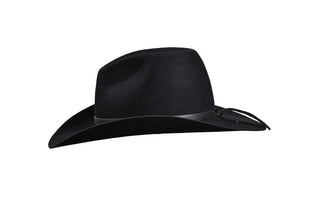 European Hare Black Cowboy Hat with Sleek Leather Band – Size 7 1/8