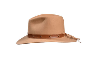 Carmel Ridge European Hare Fedora with Leather Band, Size 7 5/8