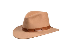 Carmel Ridge European Hare Fedora with Leather Band, Size 7 5/8