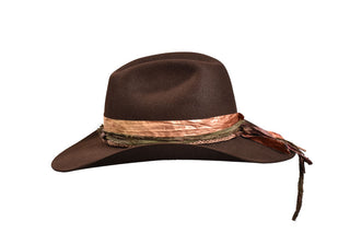 Chocolate European Hare Cowboy Hat – Hand-Painted Silk Band, Size 7 3/8