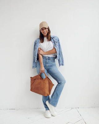 Nelly Handcrafted Leather Tote/Crossbody Bags: Oxblood