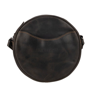 Luna Leather Round Crossbody Bag – Women's – Chestnut, Brown & Hair-On Brown: Hair-On Brown