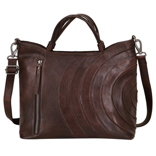 Joplin Handcrafted Leather Tote/Crossbody Bags: Brown