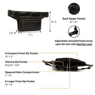 Osaka Leather Belt Bag – Unisex – Brown