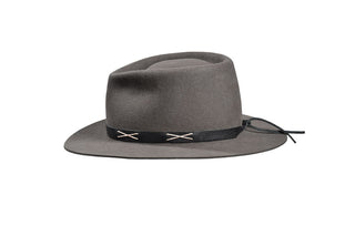 Granite Gray Short Brim Fedora – European Hare, Size 7 3/8