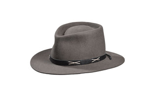 Granite Gray Short Brim Fedora – European Hare, Size 7 3/8