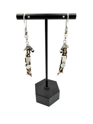 Mixed Metal Abstract Earrings
