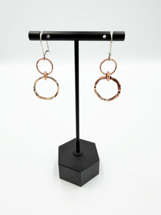 Copper Organic Circle Earrings