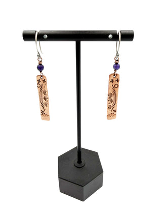 Copper Story Bar Earrings – Lapis
