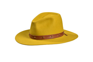 Sunfire Mustard Fedora – European Hare, Size 7 1/2