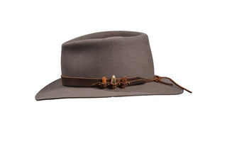 Natural Beaver Fedora with Citrine Leather Band, Size 7 5/8