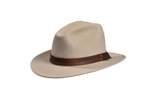 Sand European Hare Canyon Hat with Plain Leather Band, Size 7 3/8