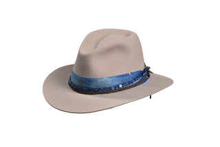 Silverbelly European Hare Fedora Hat, With Kyanite band, Size 7 1/4