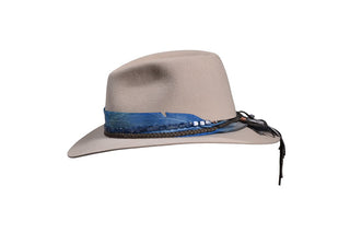 Silverbelly European Hare Fedora Hat, With Kyanite band, Size 7 1/4