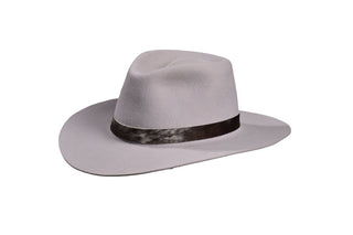 Silverbelly Fedora with Cowhide Hatband Size 7 5/8